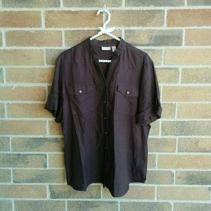 New Chico's Linen Short Sleeve Shirt